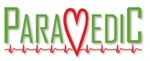 The word paramedic with a heart replacing the letter m.