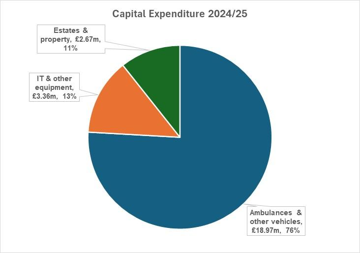 Capital expenditure 2024 to 2025 pie chart
