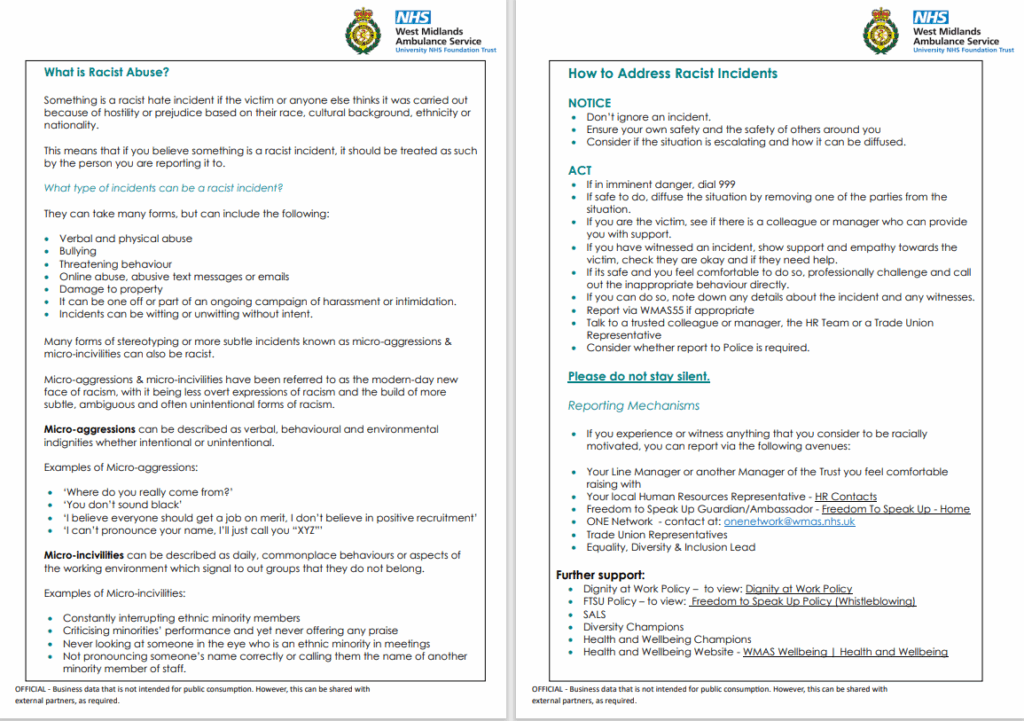 Race equality inclusion charter
