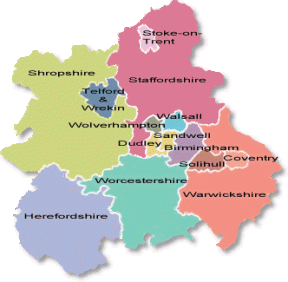 Map of east midlands