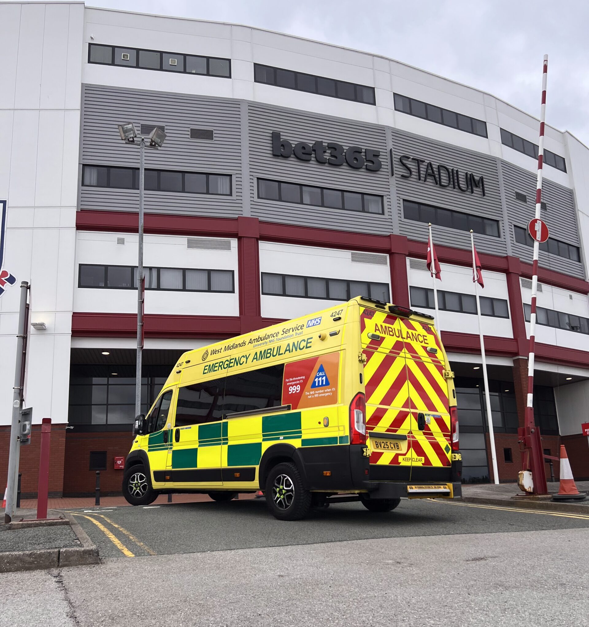 Ambulance outside Stoke City Football Club