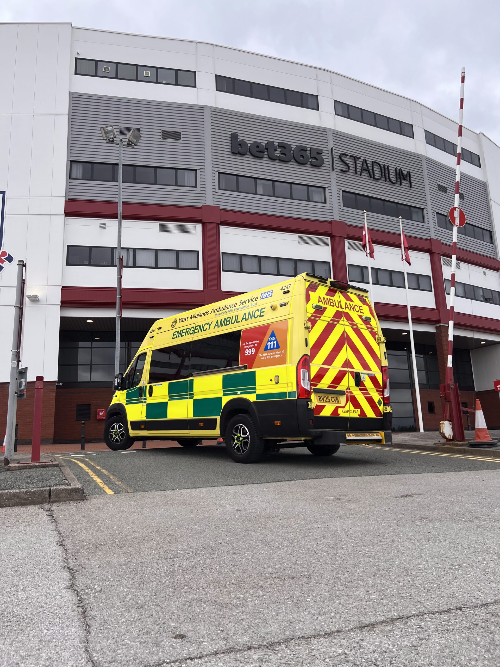 Ambulance outside Stoke City Football Club