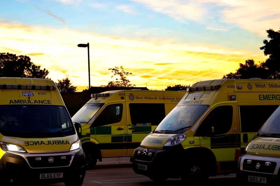 a picture of four ambulances together